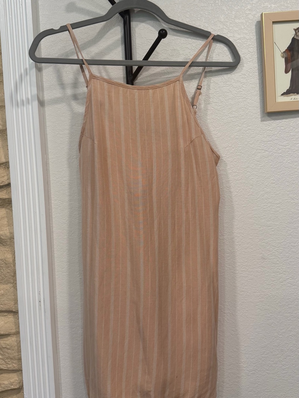 knot sisters Blush Peach Striped Mini Dress